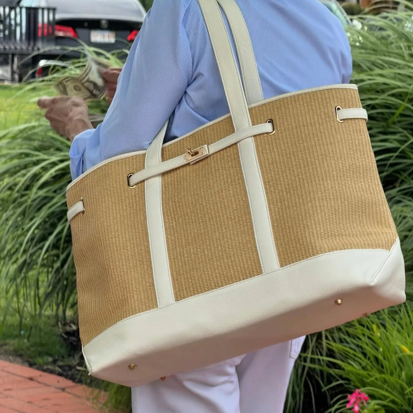 Charleston Large Tote - Basketweave